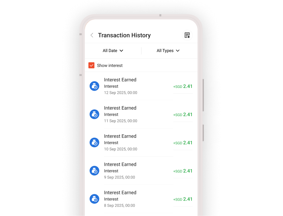 Interest credited daily
