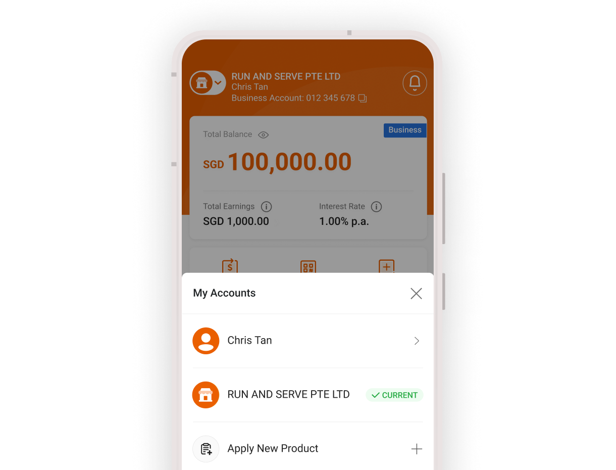 One app for your personal and business banking