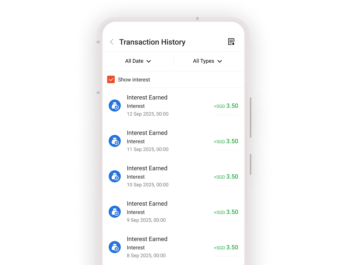 Interest credited daily