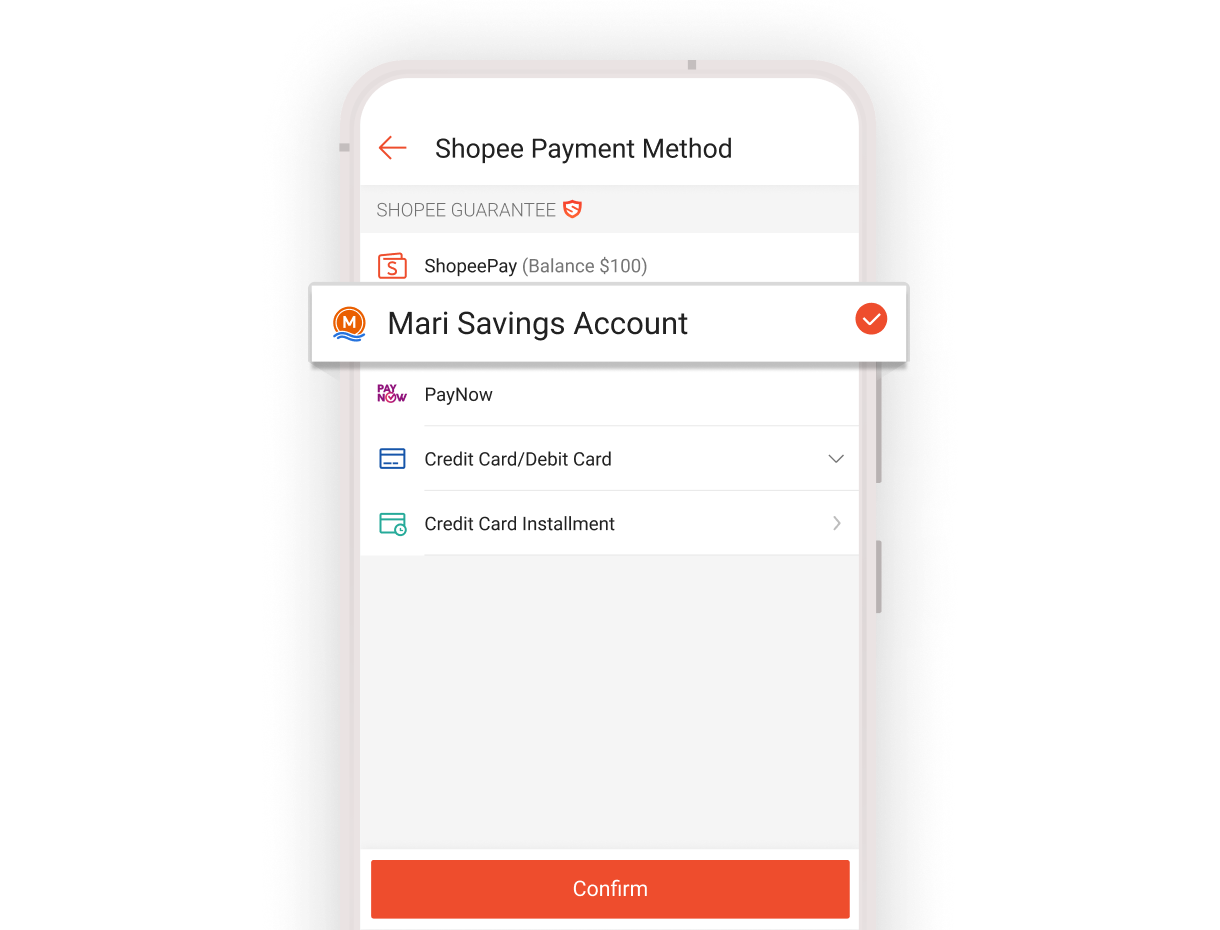 Seamless payment on Shopee
