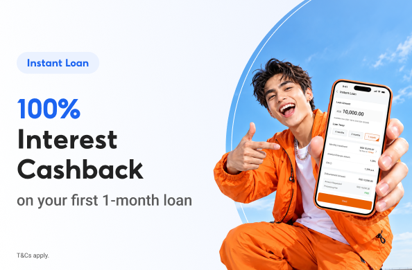 <p>100% Interest Cashback on your first 1-month loan</p>
